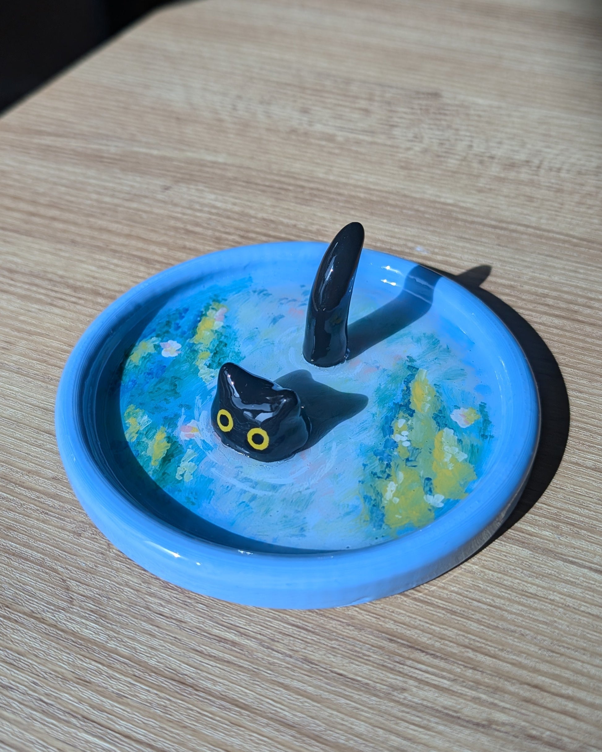 Cat in Pond Trinket Dish