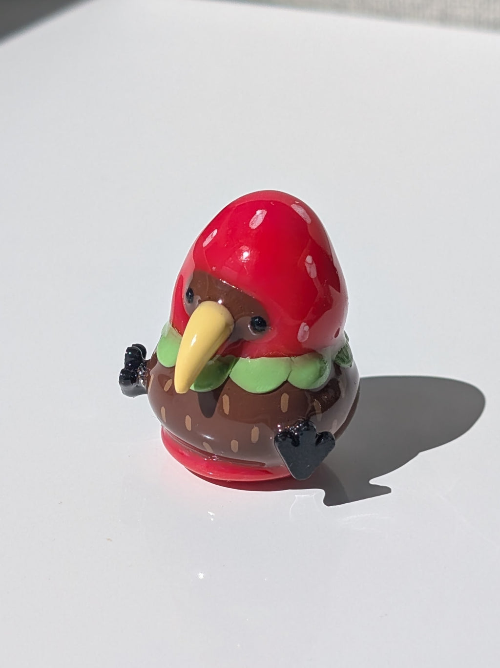 Strawberry Bird Figurine