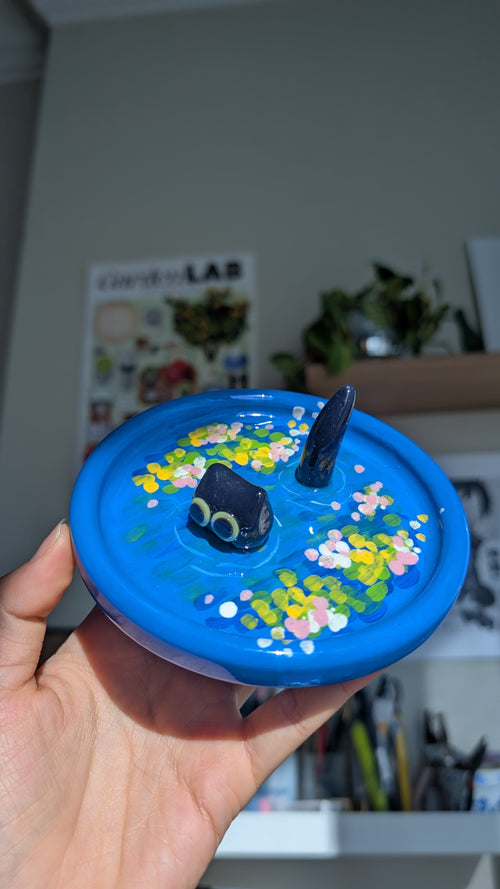 Cat in Pond Trinket Dish